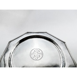 Unusual Ecclesiastical Church Sterling Silver Salver