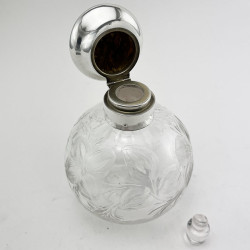 Edwardian William Comyns Sterling Silver Topped Perfume Bottle