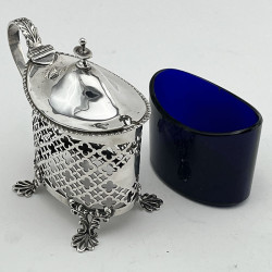 Antique Nathan & Hayes Chester Sterling Silver Mustard Pot