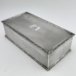 Sterling Silver Cigar or Trinket Box with Very Heavy Gauge Silver