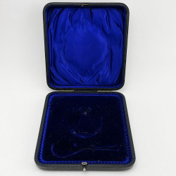 Pretty Boxed Sterling Silver Butter Dish and Spoon