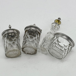 Victorian Sterling Silver Four Bottle Cruet or Condiment Set