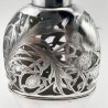 Floral Pattern Oval Sterling Silver Hip Flask