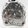 Floral Pattern Oval Sterling Silver Hip Flask