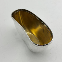 Floral Pattern Oval Sterling Silver Hip Flask