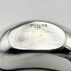 Floral Pattern Oval Sterling Silver Hip Flask