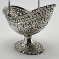 Pretty Victorian Sterling Silver Sugar Basket
