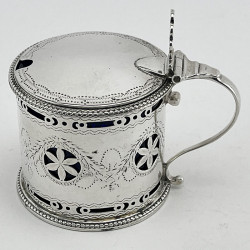 Fine Edinburgh Georgian Style Sterling Silver Mustard Pot (1928)