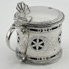 Fine Edinburgh Georgian Style Sterling Silver Mustard Pot