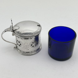 Fine Edinburgh Georgian Style Sterling Silver Mustard Pot
