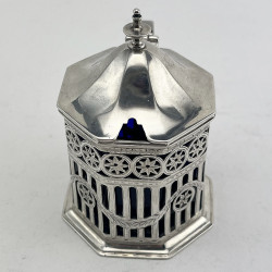 Georgian Style Chester Sterling Silver Mustard Pot