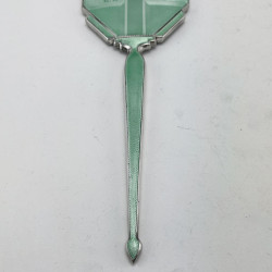 Smart Art Deco Style Sterling Silver Hand Mirror