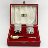 Modernistic and Heavy Gauge Sterling Silver Christening Set (1971)