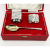 Modernistic and Heavy Gauge Sterling Silver Christening Set