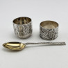 Modernistic and Heavy Gauge Sterling Silver Christening Set