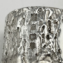 Modernistic and Heavy Gauge Sterling Silver Christening Set