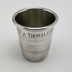 Novelty Sterling Silver Sewing Thimble Drinks Measure (1983)