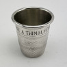 Novelty Sterling Silver Sewing Thimble Drinks Measure (1983)