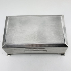 Engine Turned Sterling Silver Trinket or Cigarette Box