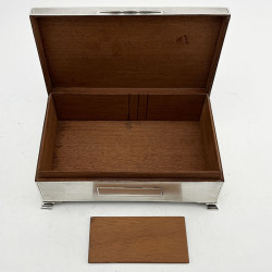 Engine Turned Sterling Silver Trinket or Cigarette Box