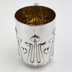 Amazing Stylish Boxed Sterling Silver Christening Mug