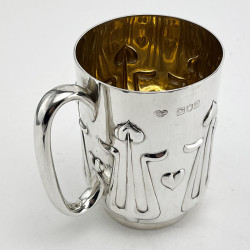 Amazing Stylish Boxed Sterling Silver Christening Mug