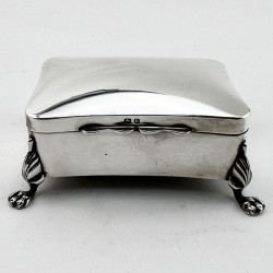 Smart Antique Sterling Silver Rectangular Jewellery or Trinket Box