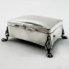Smart Antique Sterling Silver Rectangular Jewellery or Trinket Box (1919)