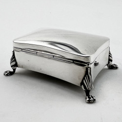 Smart Antique Sterling Silver Rectangular Jewellery or Trinket Box