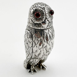 Beautiful Victorian Sterling Silver Owl Pepper Pot (1872)