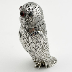 Beautiful Victorian Sterling Silver Owl Pepper Pot