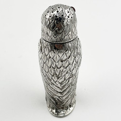 Beautiful Victorian Sterling Silver Owl Pepper Pot