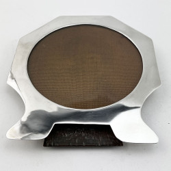 Stylish Plain Sterling Silver Photo Frame with Circular Window