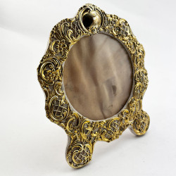 Unusual Gilt Victorian Sterling Silver Photo Frame (1887)