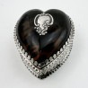 Nathan & Hayes Heart Shape Sterling Silver and Tortoiseshell Jewellery Box