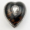 Nathan & Hayes Heart Shape Sterling Silver and Tortoiseshell Jewellery Box