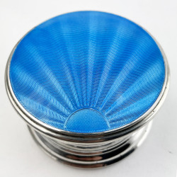 Blue Guilloche Enamel Dressing Table Box