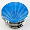 Blue Guilloche Enamel Dressing Table Box