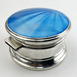 Blue Guilloche Enamel Dressing Table Box
