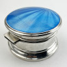 Blue Guilloche Enamel Dressing Table Box