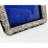 Edwardian Sterling Silver Photo Frame with Blue Velvet Back