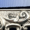 Edwardian Sterling Silver Photo Frame with Blue Velvet Back