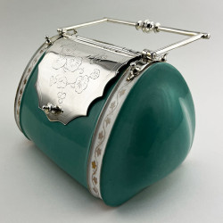 Rare and Unusual Victorian Spode Porcelain and Silver Plated Biscuit Box (c.1895)