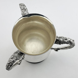 Unusual Edwardian Silver Plated Three Handle Loving Cup