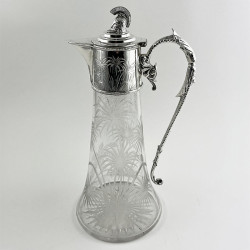 Beautiful Victorian Fern Engraved Silver Plated Claret Jug (c.1895)