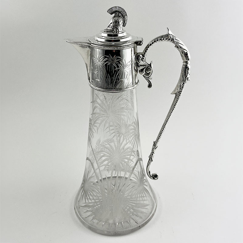 Beautiful Victorian Fern Engraved Silver Plated Claret Jug (c.1895)
