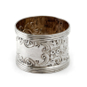 Victorian Silver Napkin Ring Chased with Scrolls and Flowers