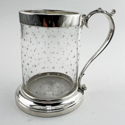 Victorian Glass and Silver Plated Mug (c.1895)