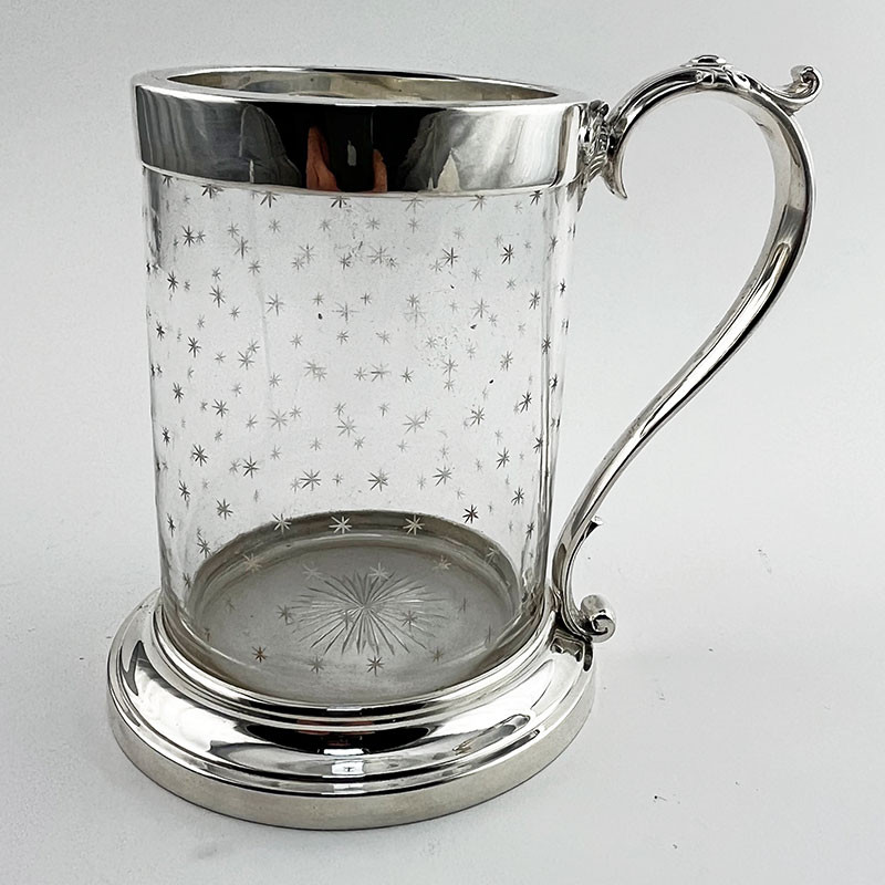 Victorian Glass and Silver Plated Mug (c.1895)