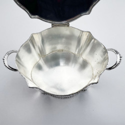 Victorian Silver Plated Biscuit Box with Swan Finial